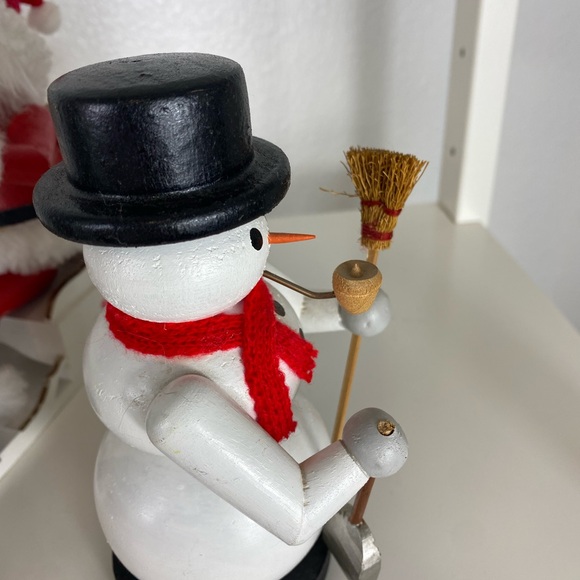 Vintage Wooden Hand Made Smoking Figurines Oregon Mauchleys 1990’s Santa Frosty - Picture 6 of 14